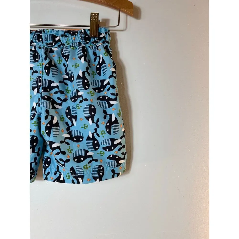 KIKO & MAX Boy’s Whale Printed Swim Trunks / Size: 4T